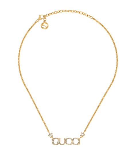 gold gucci letters|'GUCCI' letter necklace in gold.